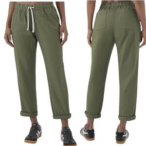 Pact Daily Twill Pants Large Organic Cotton Green Stretch Minimalist Casual New